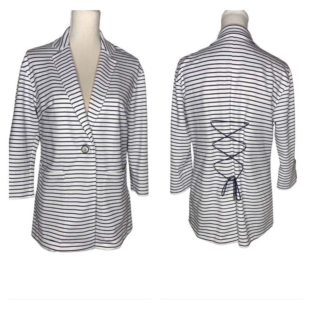 Lela Rose Pearl by Lela Rose Striped Blazer
